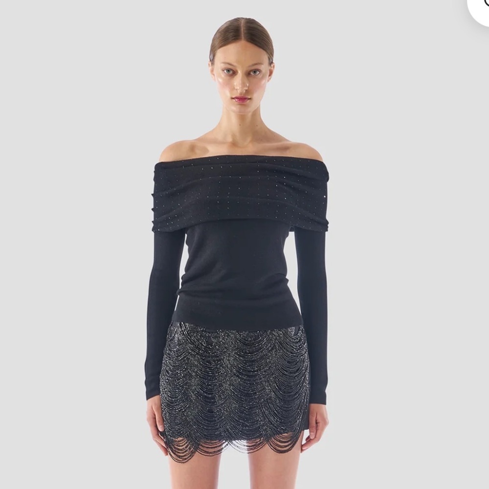 Le Superbe Pouchette Mini Skirt in Dark Onyx